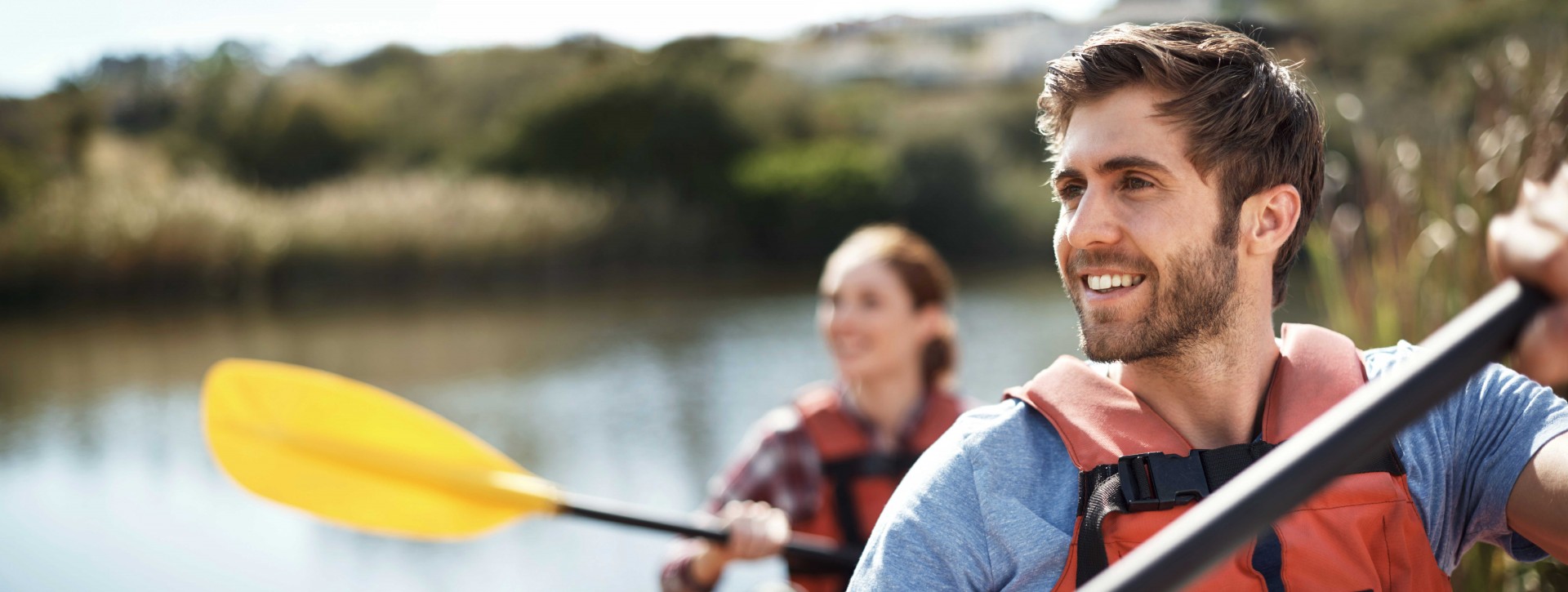 Young Couple Kayaking